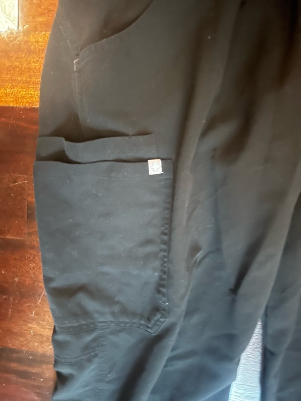 Figs Women's Black Drawstring Joggers with Grey Tie - Picture 2 of 3